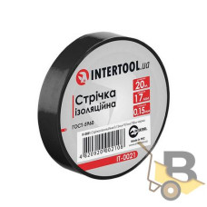 Стрічка ізоляційна 0.15х17 мм 20 м, чорна INTERTOOL IT-0021, шт
