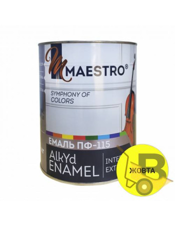 Емаль Maestro ПФ 115 жовта 0,9 кг...