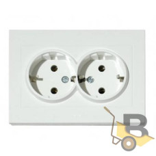 Розетка подвійна з заземленням Grano 400-010300-907