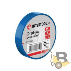 Стрічка ізоляційна, 0,15х17 мм 25 м, синя INTERTOOL IT-0025, шт