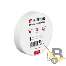 Стрічка ізоляційна, 0,15х17 мм 25 м, біла INTERTOOL IT-0063, шт