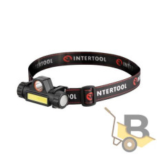 Ліхтар налобний акумуляторний XPE + COB, магніт INTERTOOL LB-0309