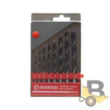 Набір свердел по деревині, 8 шт. (3, 4, 5, 6, 7, 8, 9, 10 мм) INTERTOOL SD-0208