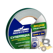 Двостороння клейка стрічка на вспіненій основі СУПЕРМІЦНА MUSTANG 15ммх5м